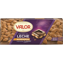 VALOR Chocolat au lait aux amandes tablette 250 g