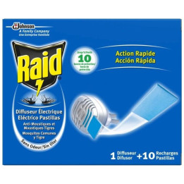 RAID Elektrisches Mückenschutz-Insektizid Gerät + 10 Plättchen
